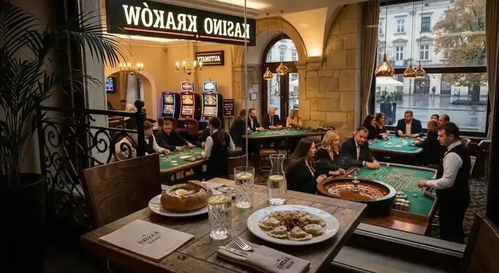 Serwis stolika w sali głównej Pod Baranem